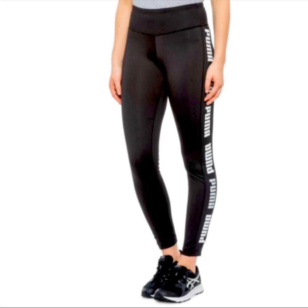 PUMA Black Back & Forth Logo Legging Tight XL